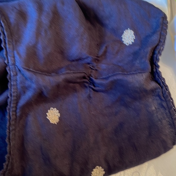 Zara linen shift dress with embroidered design V neck and cap sleeve Sz S - Picture 10 of 10
